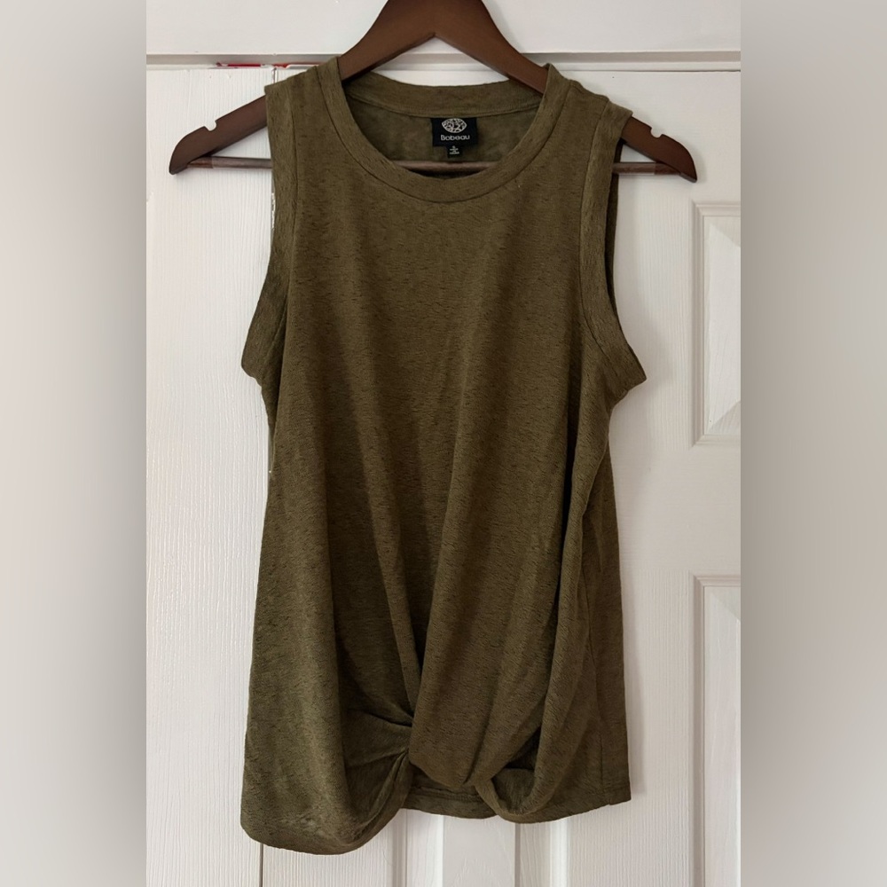 Bobeau‎ Khaki Caty Twist Tank Top Size Small NWOT